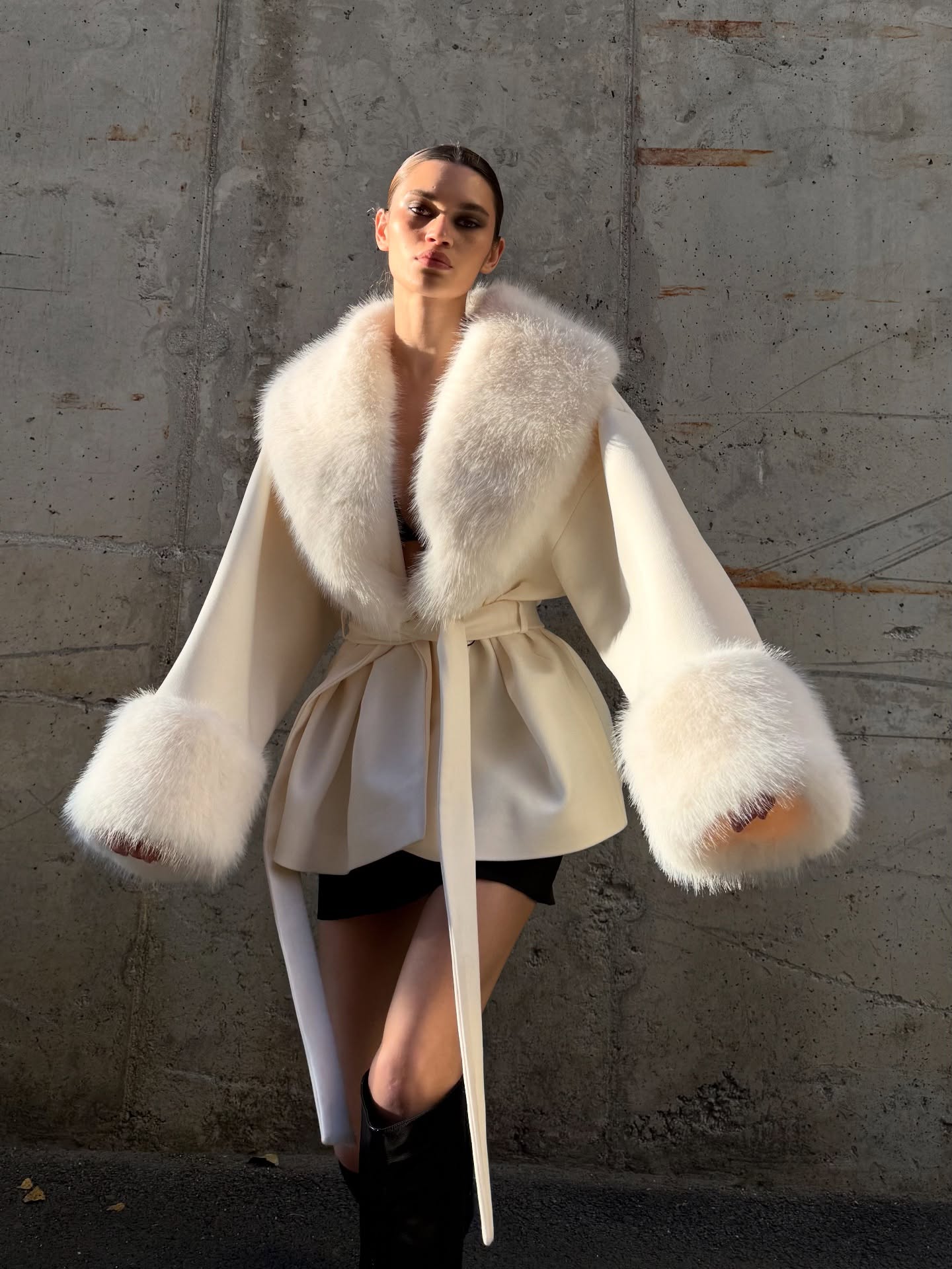 Wool Coat Peacoat - Manteau court en laine pour femme,