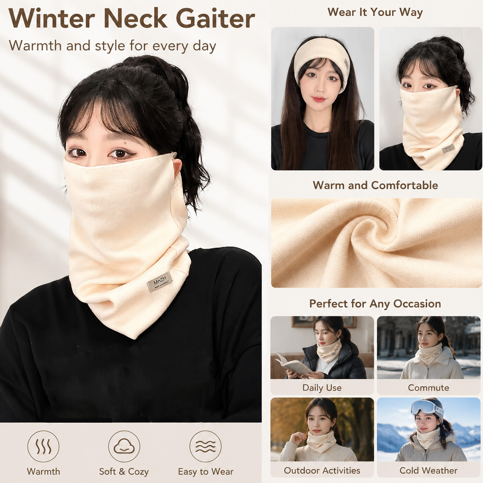 Cache-cou chaud doublé polaire - Neck Gaiter Fleece avis et prix